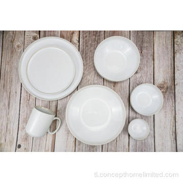 Reactive Glazed Stoneware Dinner Set sa Creamy White